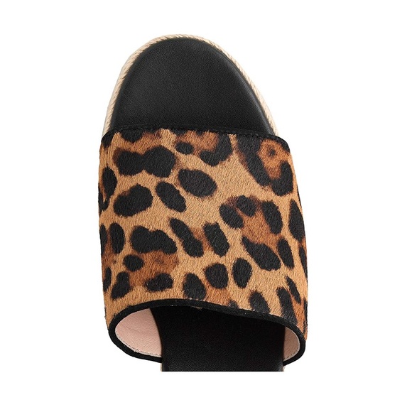 J Crew Wedge heel slide sandals in leopard calf hair - Picture 2 of 3